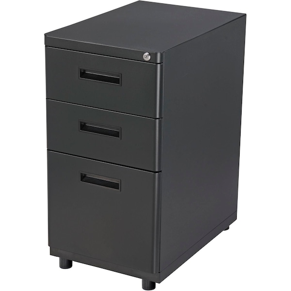 Interion By Global Industrial Interion Pedestal Box File Cabinet, 3 Drawers, 16inW x 20inD x 29inH, Charcoal 248772 - main